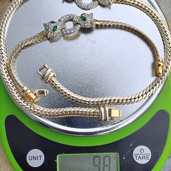 I'm iced panther bracelet and necklace set vintage